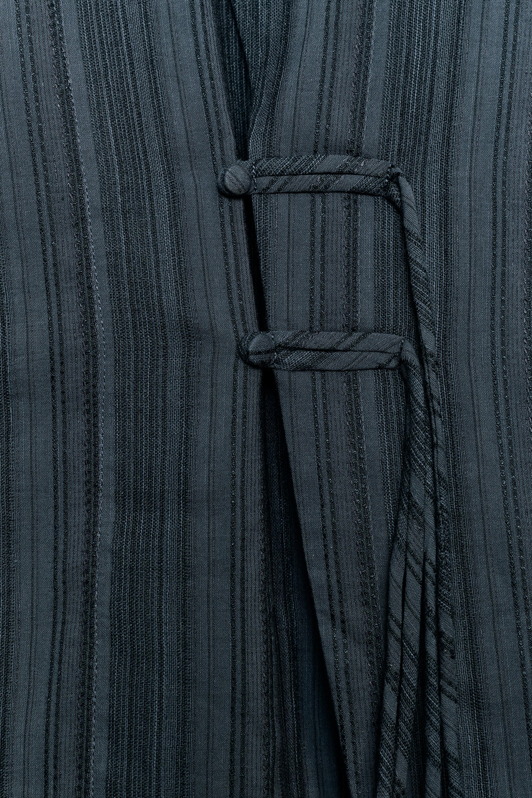 ZW COLLECTION STRIPED FROG FASTENING SHIRT